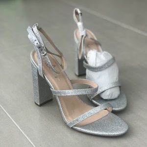Silver Strappy High Heel Sandals